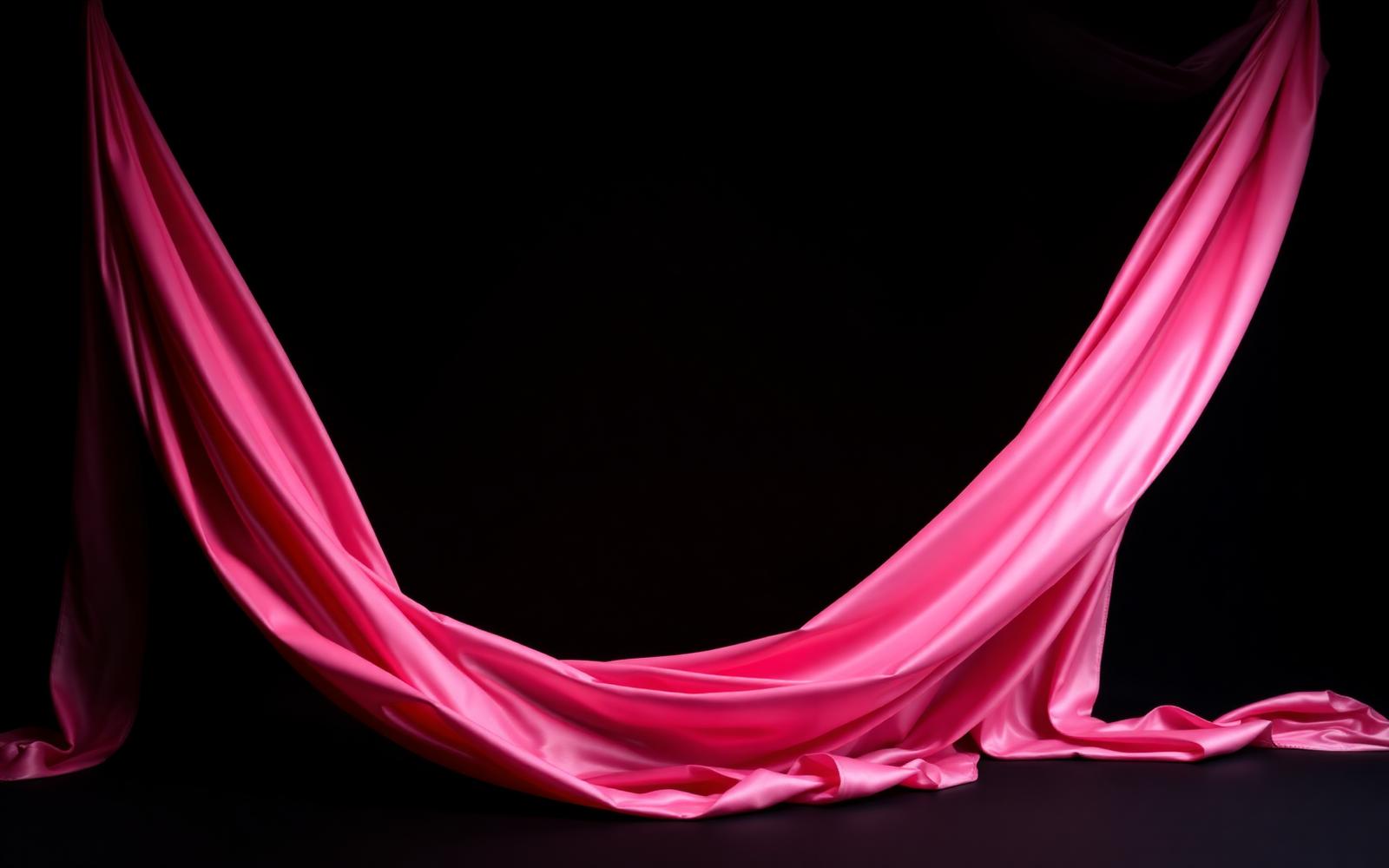 Flowing pink silk on a dark backdrop